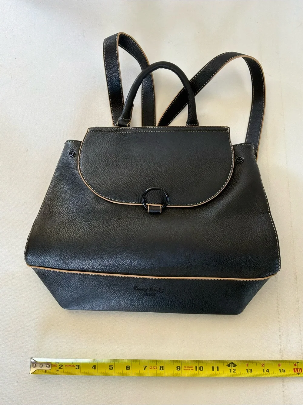 Darcy Marks London Black Faux Leather Satchel Shoulder Bag